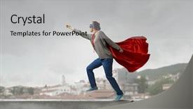  Presentation with city - PPT theme having she is city guardian mixed background and a light gray colored foreground