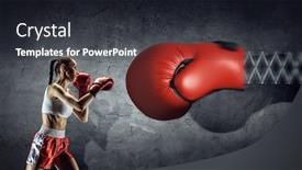  Presentation with fight - Beautiful PPT layouts featuring she-is-determined-to-fight backdrop and a dark gray colored foreground