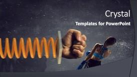  Presentation with fight - Audience pleasing presentation theme consisting of she-is-determined-to-fight backdrop and a dark gray colored foreground