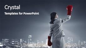  Presentation with win win - Amazing presentation theme having she is determined to win mixed media backdrop and a tawny brown colored foreground