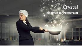  Presentation with idea - PPT theme having she-is-going-to-cook background and a gray colored foreground