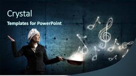  Presentation with idea - Cool new PPT theme with she-is-going-to-cook backdrop and a navy blue colored foreground