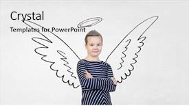  Presentation with angel - Amazing presentation theme having she is just an angel backdrop and a white colored foreground