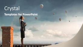  Presentation with forward - Slide set consisting of she-is-looking-forward-mixed background and a ocean colored foreground