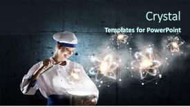  Presentation with magician - PPT theme having she-is-magician-as-cook background and a tawny brown colored foreground