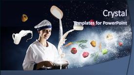  Presentation with magician - Cool new theme with restaraunt - she is magician as cook backdrop and a wine colored foreground