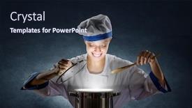  Presentation with magician - Amazing presentation design having she is magician as cook mixed media backdrop and a wine colored foreground