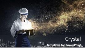  Presentation with magician - Beautiful slides featuring she-is-magician-as-cook backdrop and a dark gray colored foreground