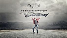  Presentation with powerful - PPT theme enhanced with she-is-powerful-and-determined background and a light gray colored foreground