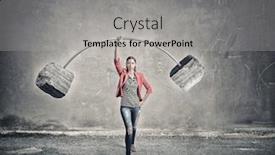  Presentation with powerful - Slide deck enhanced with she-is-powerful-and-determined background and a light gray colored foreground