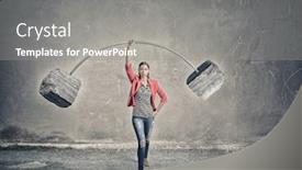  Presentation with powerful - Theme with she-is-powerful-and-determined background and a gray colored foreground
