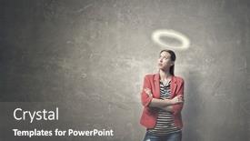  Presentation with pretty 3d animation - Amazing PPT theme having she-is-pretty-and-innocent backdrop and a  colored foreground