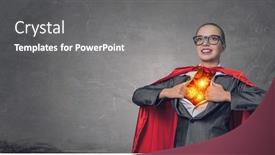  Presentation with powerful - Slide deck featuring she is super and powerful mixed media background and a gray colored foreground