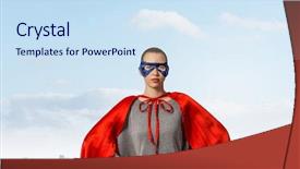  Presentation with super hero - PPT layouts consisting of she is super hero mixed background and a sky blue colored foreground