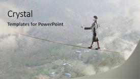  Presentation with blindfolded - Slide set enhanced with she is walking blindfolded mixed media background and a light gray colored foreground