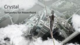  Presentation with blindfolded - Beautiful slide set featuring she is walking blindfolded mixed media backdrop and a light gray colored foreground