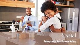  Presentation with saying goodbye - Cool new PPT theme with she leaves for work backdrop and a coral colored foreground