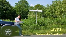  Presentation with map - Beautiful presentation theme featuring she reads a map backdrop and a tawny brown colored foreground