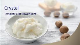  Presentation with butter - Cool new slides with shea butter in bowl backdrop and a sky blue colored foreground