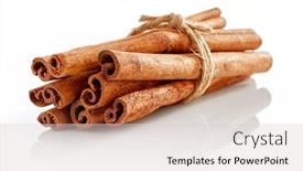 Presentation with cinnamon - Cool new presentation theme with sheaf-stick-cinnamon-spice backdrop and a light gray colored foreground