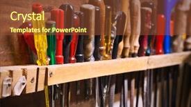  Presentation with old - Audience pleasing slides consisting of shed - row of old screwdrivers backdrop and a tawny brown colored foreground