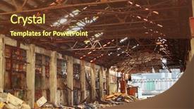  Presentation with furnace - Slides consisting of shedding past - abandoned industrial furnace background and a tawny brown colored foreground