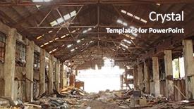  Presentation with furnace - Slides with shedding past - abandoned industrial furnace background and a tawny brown colored foreground