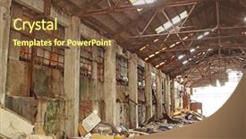  Presentation with furnace - Slides featuring shedding past - abandoned industrial furnace background and a tawny brown colored foreground