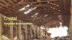  Presentation with furnace - Slides featuring shedding past - abandoned industrial furnace background and a tawny brown colored foreground