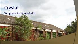  Presentation with furnace - Cool new slide set with shedding past - abandoned industrial furnace backdrop and a sky blue colored foreground