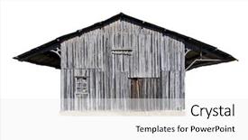  Presentation with warehouse - Slides featuring shedding past - old weathered warehouse isolated background and a white colored foreground