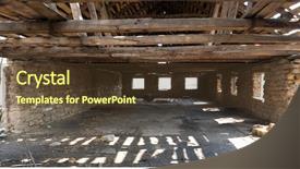  Presentation with abandoned - Amazing theme having shedding past - panorama of abandoned warehouse backdrop and a tawny brown colored foreground