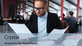  Presentation with historic documents - Beautiful PPT layouts featuring sheduling - angry businessman with documents backdrop and a light blue colored foreground