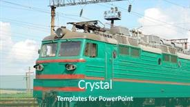  Presentation with train - PPT theme featuring sheduling - train with wagon background and a ocean colored foreground