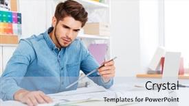  Presentation with holding hands old young - Amazing presentation theme having sheduling - young man architect holding ruler backdrop and a light blue colored foreground