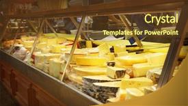  Presentation with electrical shop - PPT theme featuring sheep cows - cheeses shop background and a tawny brown colored foreground