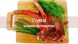  Presentation with fresh meat - Colorful slides enhanced with sheep cows - fresh meat raw beef spare backdrop and a crimson colored foreground