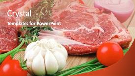  Presentation with fresh meat - Audience pleasing presentation theme consisting of sheep cows - raw meat boned fresh lamb backdrop and a coral colored foreground