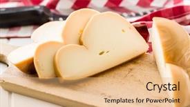  Presentation with cutting board - Colorful PPT theme enhanced with sheep cows - scamorza italian smoked cheese backdrop and a coral colored foreground