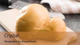  Presentation with cutting board - PPT theme featuring sheep cows - scamorza italian smoked cheese background and a gold colored foreground