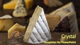 Presentation with cow milk - Slide set featuring sheep cows - segment of brie cheese background and a tawny brown colored foreground