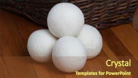  Presentation with wooden floor and gold frame - Slides with sheep dryer ball on wooden background and a tawny brown colored foreground
