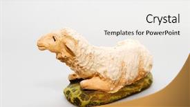  Presentation with nativity - Theme enhanced with sheep figure from an old background and a  colored foreground