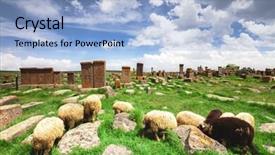  Presentation with cemetery - Cool new slides with sheep graze in noratus cemetery backdrop and a  colored foreground