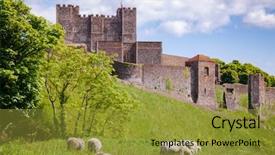  Presentation with grazing - Presentation theme having sheep grazing on a hill background and a gold colored foreground