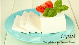  Presentation with sheep - PPT theme enhanced with sheep milk cheese with basil background and a mint green colored foreground