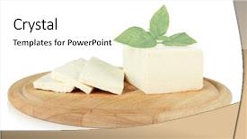  Presentation with white milk - Beautiful slide deck featuring sheep milk cheese with basil backdrop and a white colored foreground