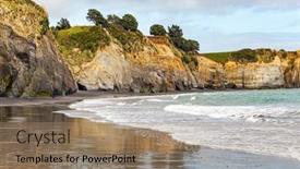  Presentation with pacific island - Presentation having sheer-white-cliffs background and a coral colored foreground