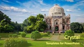  Presentation with city india - Theme with sheesh gumbad - tomb background and a tawny brown colored foreground
