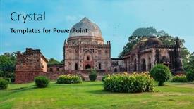  Presentation with city india - Cool new theme with sheesh-gumbad-islamic-tomb backdrop and a light blue colored foreground